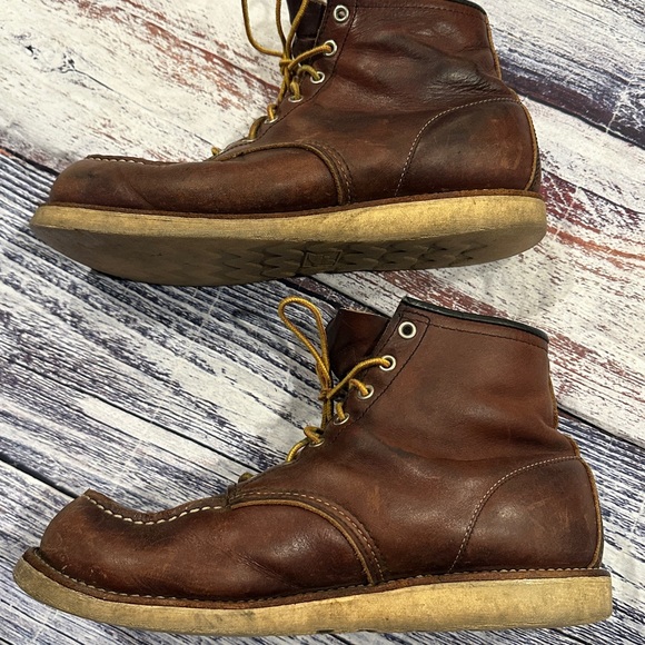 Red Wing 6-inch Classic Moc Brown Leather Boots - Picture 3 of 7